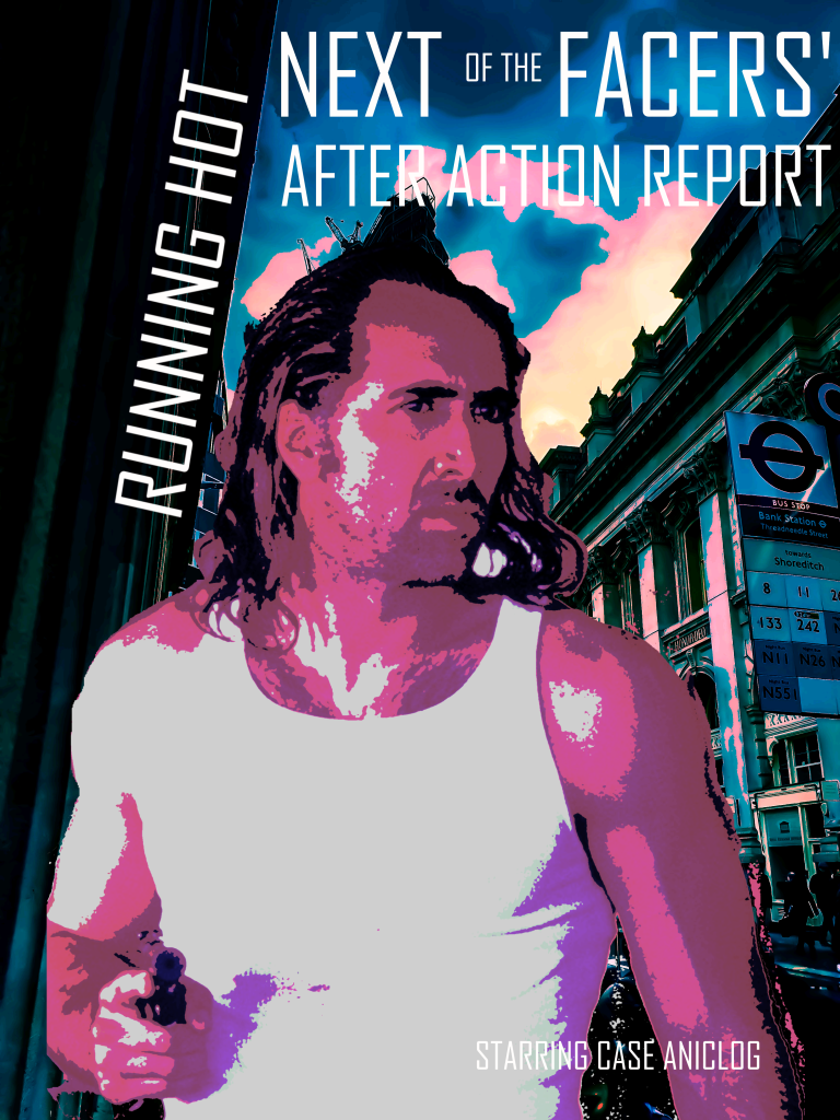 Cyberpunk poster for Running Hot featuring Case Aniclog